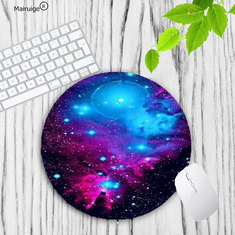 Mairuige Big Promotion Colorful Space colour Gaming Circle Mouse Pad Computer Mats Size for 20*20cm Round mousepad Rubber Mat