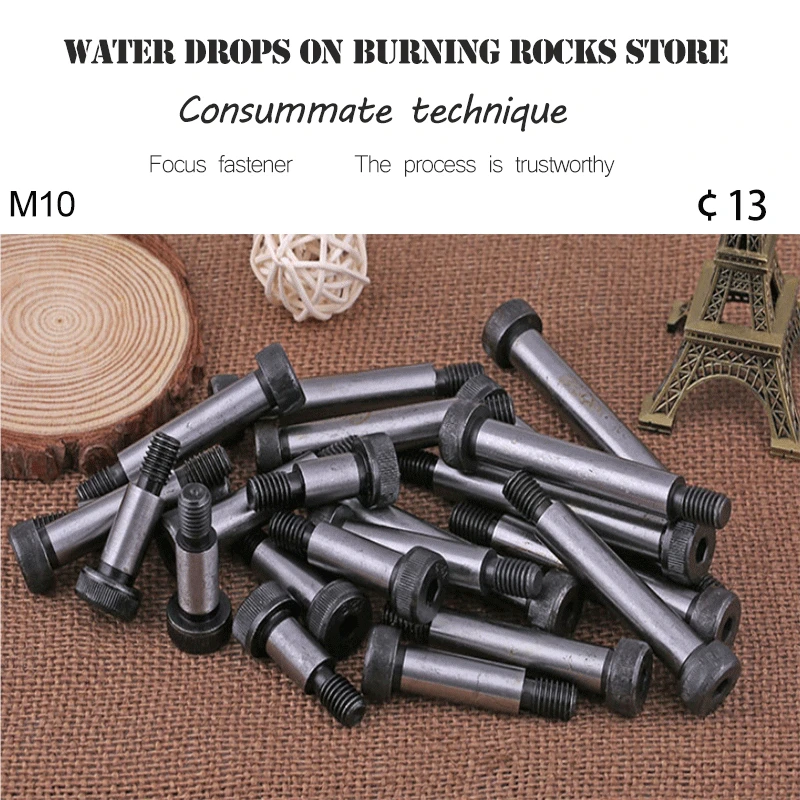 Free shipping M10x16/20/25/30/35/40/45/lot Threaded 12.9 Grade Alloy Steel Hexagon Socket Head Shoulder Screw Bolt 2018 hot |