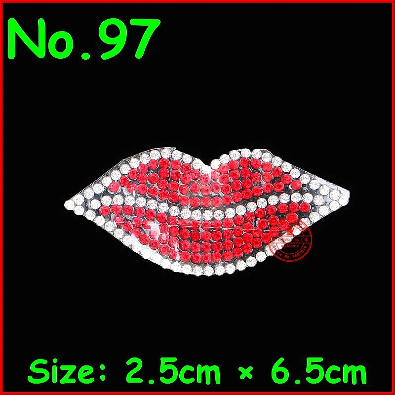 

3 Pcs/Lot Sexy Lip diamond hotfix rhinestones transfer crystal motif crystal appliques dresses rhinestones phone clothes nails