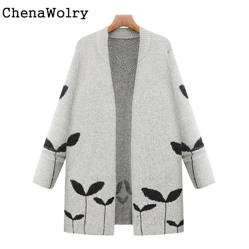 Casual Winter Warm font b Women s b font Fashion Open Front knitting font b Coat