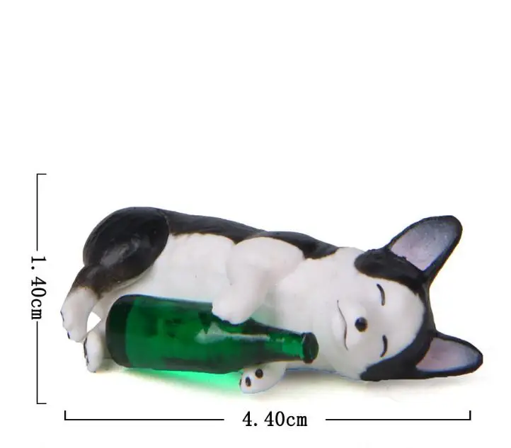 1 Pc Cute Creative wine bottle Corgi Dog Action Figure Toy Cartoon Animal dog Model PVC Ornament Doll Toys gift-4