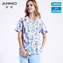 ANNO 5XL размера плюс 14 цветов медицинские скрабы набор для ухода Униформа медицинская одежда стоматологическая клиника скрабы для ухода для женщин и мужчин унисекс