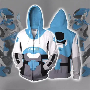 

Network Police Cybercop ZAC Cybercop Hoodies Cosplay Women men Costumes 3D Printing Zip Up Spring Autumn Hooded Sweatshirts