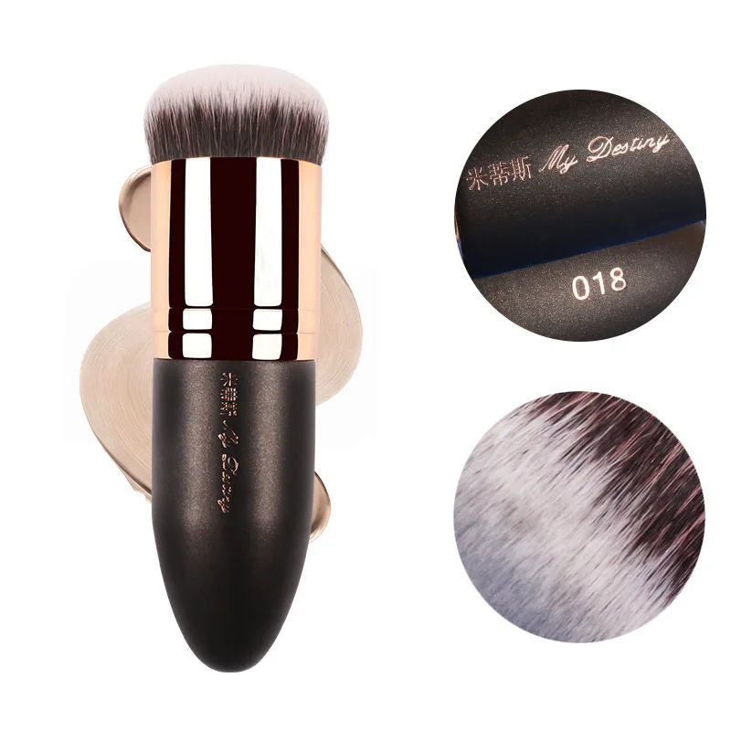

1pcs Mini chubby pier foundation makeup brush Quick makeup High gloss brush Ink mixing brush