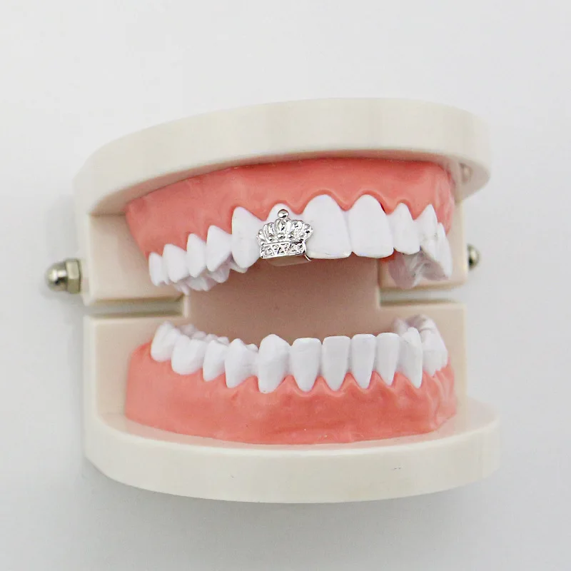 Factory Bottom Price Crown Grillz Women Men Fashion Body Jewelry Teeth Grillz Bijoux Tooth Grills Shining Bling Grill for Halloween Gift (8)