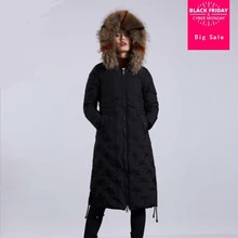 Зимнее модное Брендовое пальто хорошего качества из 90% настоящего утиного пуха, женское длинное теплое пуховое пальто с воротником из натурального меха и капюшоном, Прямая поставка wq129