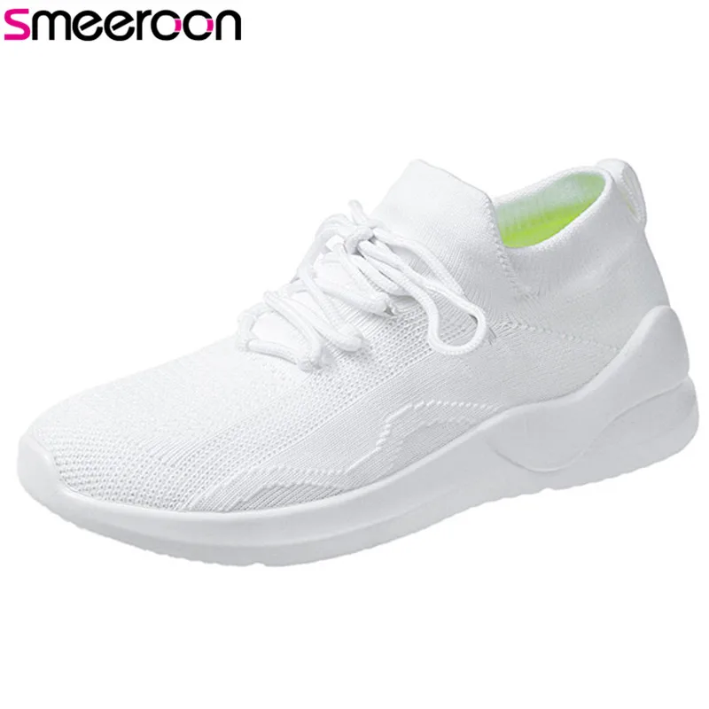 

smeeroon 2019 new arrival spring summer women flat shoes mesh light breathable casual shoes woman sneakers single shoes female