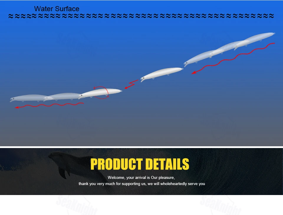 SeaKnight SK008 5 шт. блесна рыболовная приманка 20 г 125 мм 0,3~ 0,9 м поплавок-приманка длинная литая приманка 3 антикоррозионная приманка