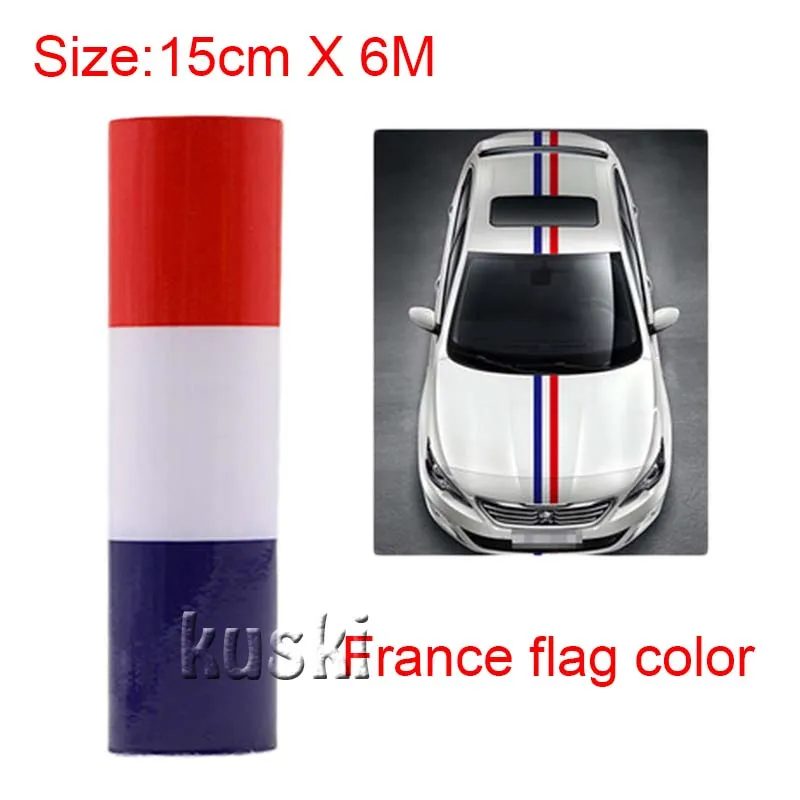 BOOMBLOCK, 3 цвета, декоративная наклейка на крышу автомобиля для Volkswagen VW Golf 4 5 7 6 MK4 Honda Civic Accord 2003, аксессуары - Название цвета: 6M France