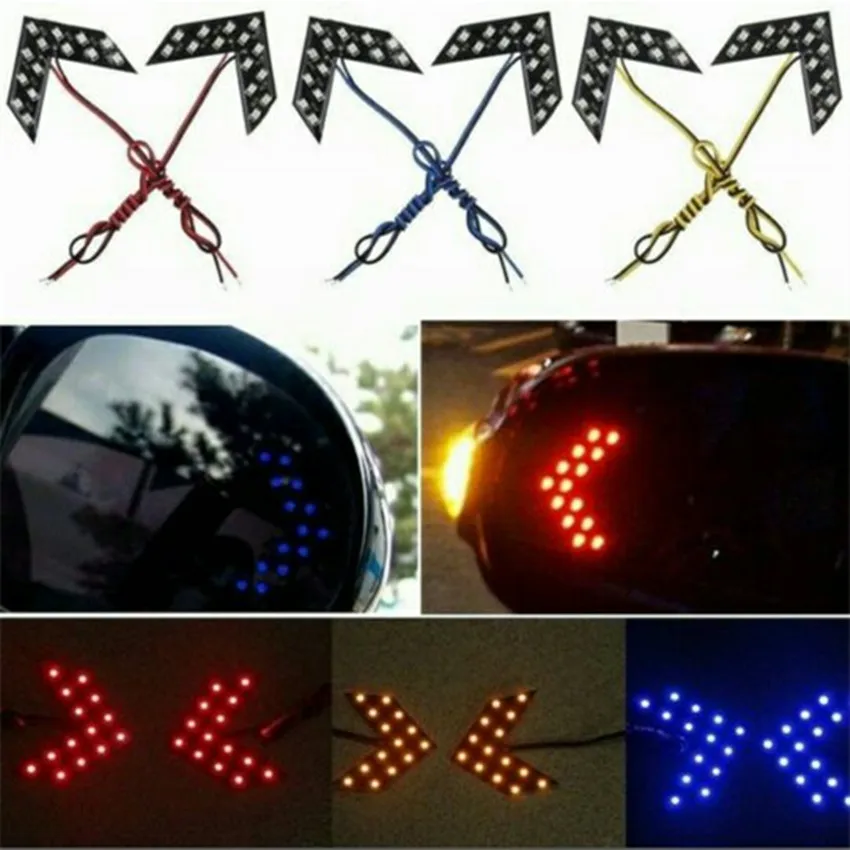 

2pcs 14 SMD LED Arrow Panel For Car Rear View Mirror Indicator Turn Signal Light Day Light Automobiles LED Lights For BMW Audi