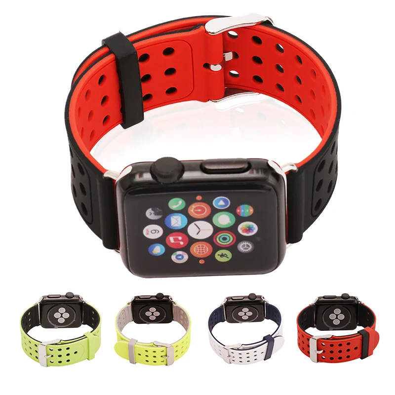 Dual-use Silicone Sport Band Strap for Apple Watch 42mm 38mm Breathable bracelet watchband for iwatch series 1 2 Accessories apple-bands-series- : image Dual-use Silicone Sport Band Strap for Apple Watch 42mm 38mm Breathable bracelet watchband for iwatch series 1 2 Accessories apple-bands-series-