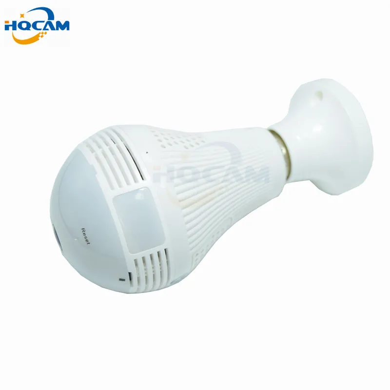 HQCAM 960P 360 degrees Panoramin Smart Home Safty Wifi 960P VR Camera LED Bulb Security Camcorder Motion Detection CCTV PC Phone
