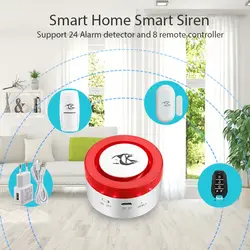 Wi fi мини-сигнализация сирена для smart life приложение Совместимо с Alexa Google дома