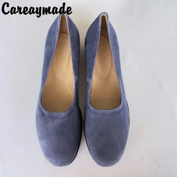 

Careaymade-Clearance!New Top layer Genuine leather leather shoes export shoes shallow art retro shoes comfortable lazy shoes