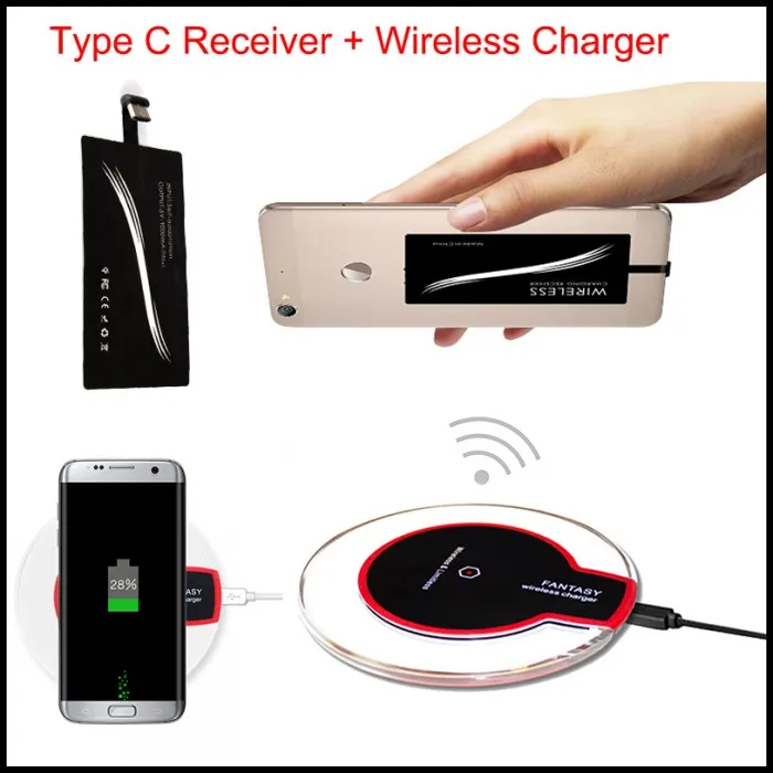 Type C Wireless Charger Charging Kit Adapter Receiver For