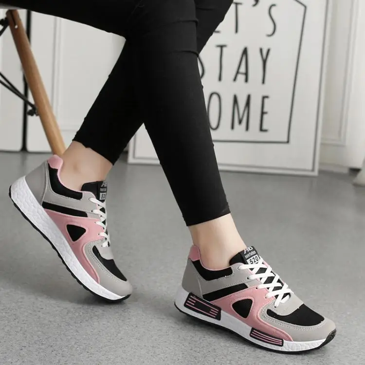 Sneakers women shoes solid breathable mesh casual shoes woman lace-up autumn ladies shoes women sneakers zapatos de mujer