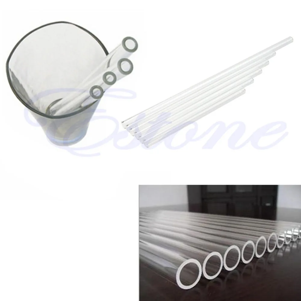 Drinking Straws Clear Glass 10mm Reusable Wedding Birthday Party MAR18