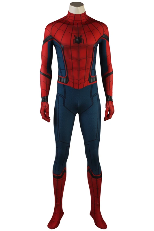 Новейший Костюм Супергероя человека-паука для выпускного вечера; костюм на Хэллоуин; костюм из спандекса; комбинезоны; Маска - Цвет: full suit