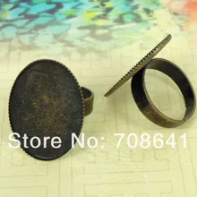 Заготовки для колец DIY с овальная пластина с ободком многоцветные покрытые стеклянные смолы Камеи Кабошоны Регулируемые кольца установки материалы для рукоделия DIY