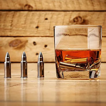 

Mealivos Stainless steel Bullet ice cubes ice stone Cool Glacier Rock Neat Drink Freezer gel Wine Whiskey Stones Great Gift