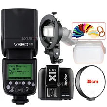 Godox V860II-C Speedlite HSS 1/8000s TTL Flash Light +X1T-C Wireless Flash Trigger Transmitter+ Bowens S-Type Bracket for Canon Godox V860II-C Speedlite HSS 1/8000s TTL Flash Light +X1T-C Wireless Flash Trigger Transmitter+ Bowens S-Type Bracket for Canon