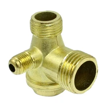 Латунный обратный клапан воздушного компрессора с наружной резьбой, запасные части золотого цвета