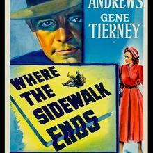 Póster vintage retro sobre lienzo con diseño de película “Where the Sidewalk Ends” para decoración del hogar