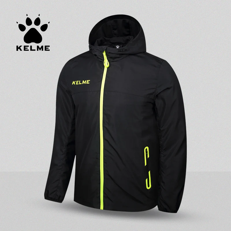 

KELME Men Running Jacket Hoodie Windproof Waterproof Soccer Basketball Outdoor Sport Cycling Bike 3871310