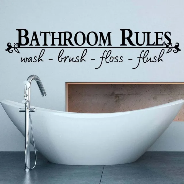 13 58 Cm Bathroom Rules Home Decoration Creative Quote Wall Decals 13 58 Cm Bathroom Rules Home Decoration Creative Quote Wall Decals Decorative Adesivo De Parede