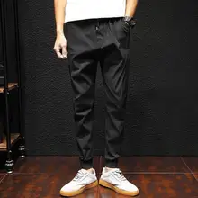 Европа и США Весна и лето большие размеры повседневные эластичные мульти-карман черные мужские штаны в стиле панк/M-3XL