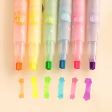 South Korea stationery creative Highlighter Star pattern fluorescent pen Watercolors marker pen 6 colors