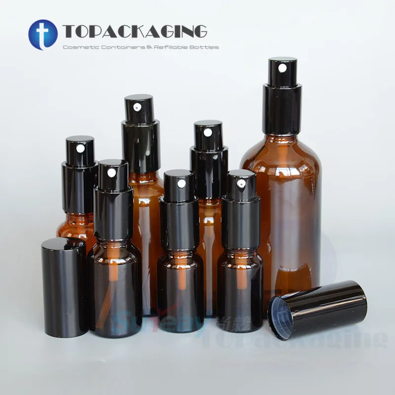 

5/10/15/20/30/50/100ML Spray Pump Bottle,Refillable Essential Oil Liquid Empty Atomizer Makeup Lotion Pump Perfume Amber Glass