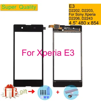 

Touchscreen For Sony Xperia E3 D2202 D2203 D2206 D2243 Touch Screen Digitizer Front Glass Panel Sensor Lens DUAL D2212 NO LCD