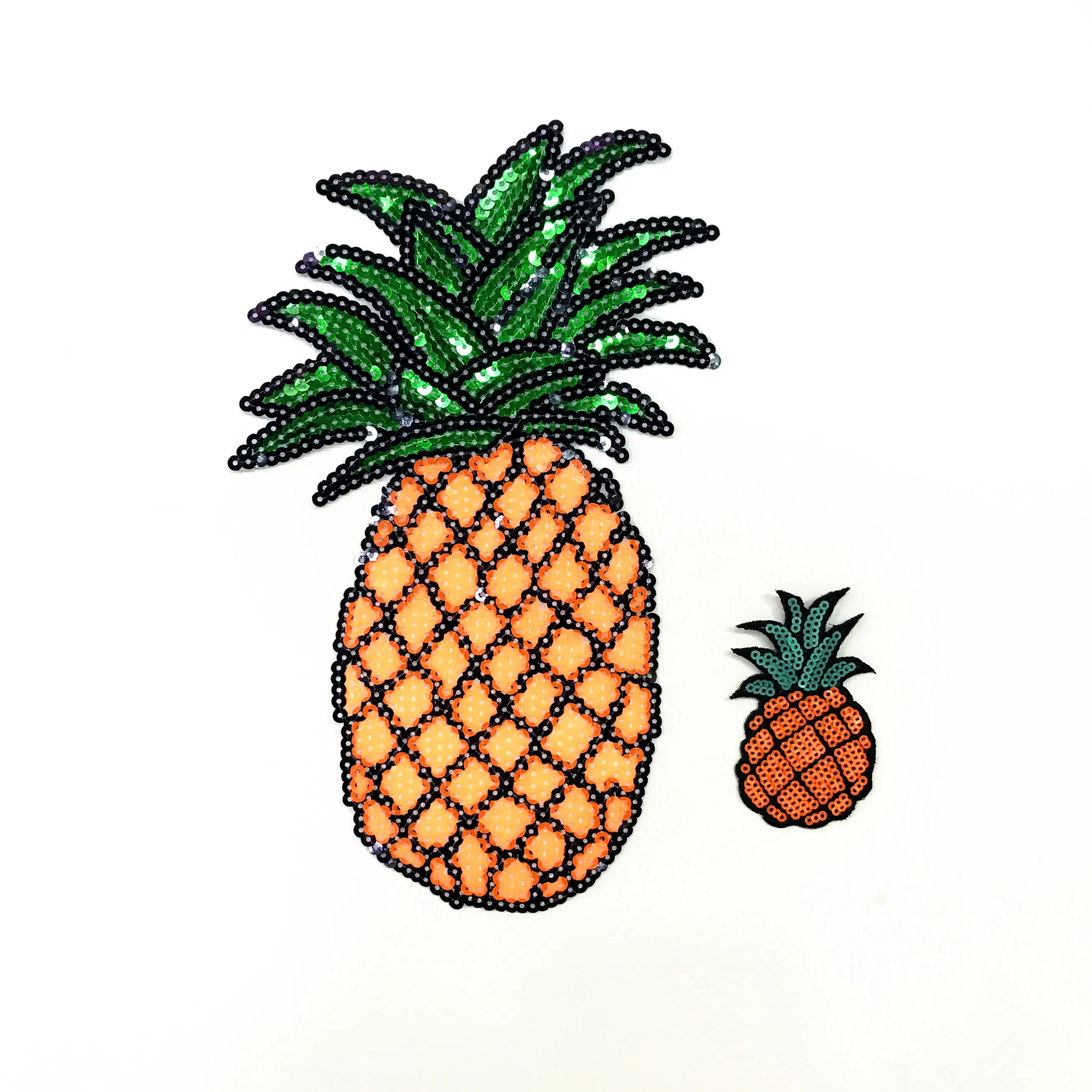 

pineapple iron sticker for clothing sequins patches,sequined applique patches for clothing parches bordados termoadhesivos