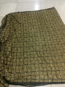 

pretty french SH-039 net lace fabric glued glitter african Tulle lace for nice dress