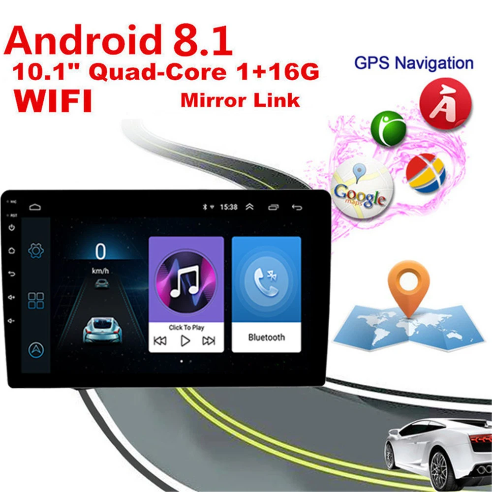 

2 Din Android 8.1 Car No DVD Player Bluetooth MP5 Player 10.1" Quad Core Wifi GPS Navi Car Stereo Radio Support Rear View Camera