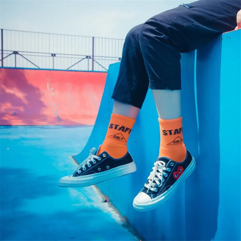 Новинка, мужские и женские носки с буквенным принтом, носки в стиле хип-хоп, Харадзюку, уличные носки для скейтборда, стильные унисекс модные хлопковые носки в стиле хип-хоп