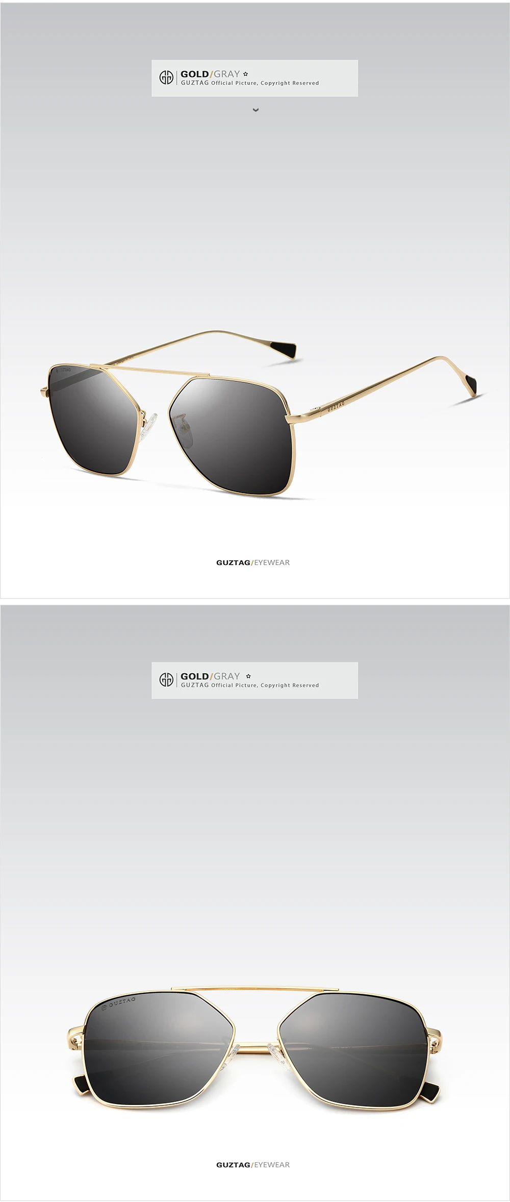 GUZTAG унисекс из нержавеющей стали квадратные мужские/женские HD поляризованные зеркальные UV400 Солнцезащитные очки солнцезащитные очки для мужчин oculos G8088