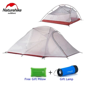 

1.8KG Naturehike Tent 3 Person 20D Silicone Fabric Double Layers Rainproof Camping Tent NH Outdoor Tent 4Season