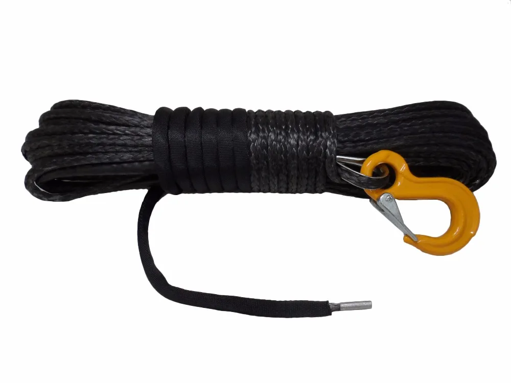 Black 8mm*30m 4x4 SUV Synthetic Winch Rope,ATV Winch Accessaries,Kevlar Winch Rope,Replacement