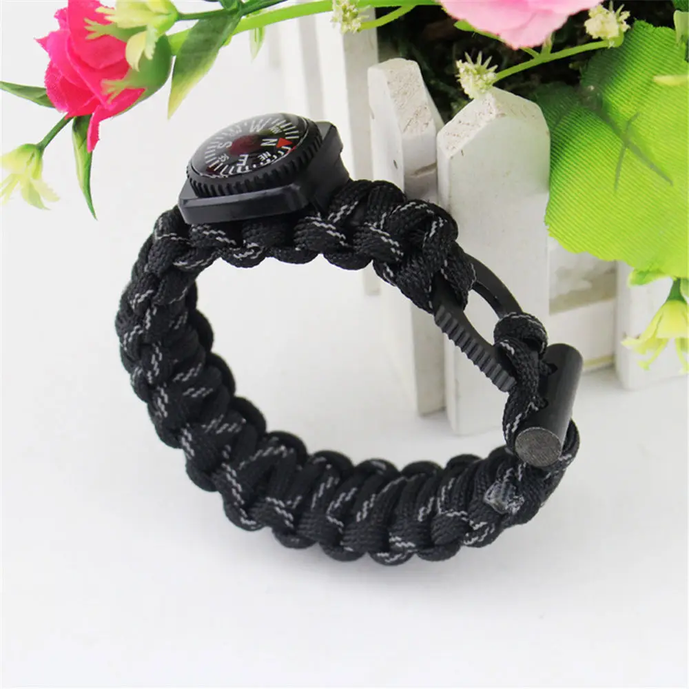 

Outdoor camping multi-tool kit luminous bracelet outdoor hiking camping adjustable fishing safety survival bracelet