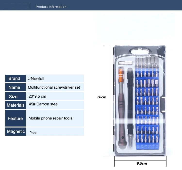 UNeefull 54 в 1 магнитный Набор прецизионных отверток безопасность Torx мобильный телефон Ремонт набор инструментов для телефона Ноутбук часы