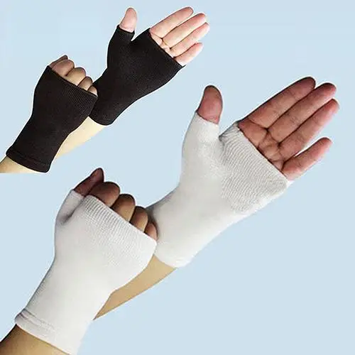 1Pair Unisex Elastic Palm Gloves Sport Hand Wrist Arthritis Brace Sleeve Support fingerless gloves