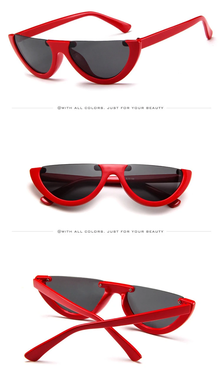 DCM Модные женские солнцезащитные очки без оправы кошачий глаз, брендовые дизайнерские солнцезащитные очки для женщин UV400
