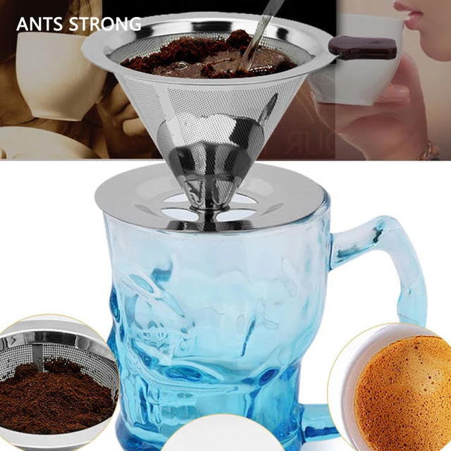 Best Offers ANTS STRONG brew tea coffee filter holder/stainless steel coffee drip Filter cup cone funnel metal mesh basket tools Best Offers ANTS STRONG brew tea coffee filter holder/stainless steel coffee drip Filter cup cone funnel metal mesh basket tools