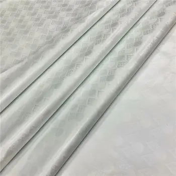 

5 Yards White Bazin Riche Lace Fabric 2019 High grade Jacquard Pattern Bazin Women And Men Daily Clothes Material Fabric