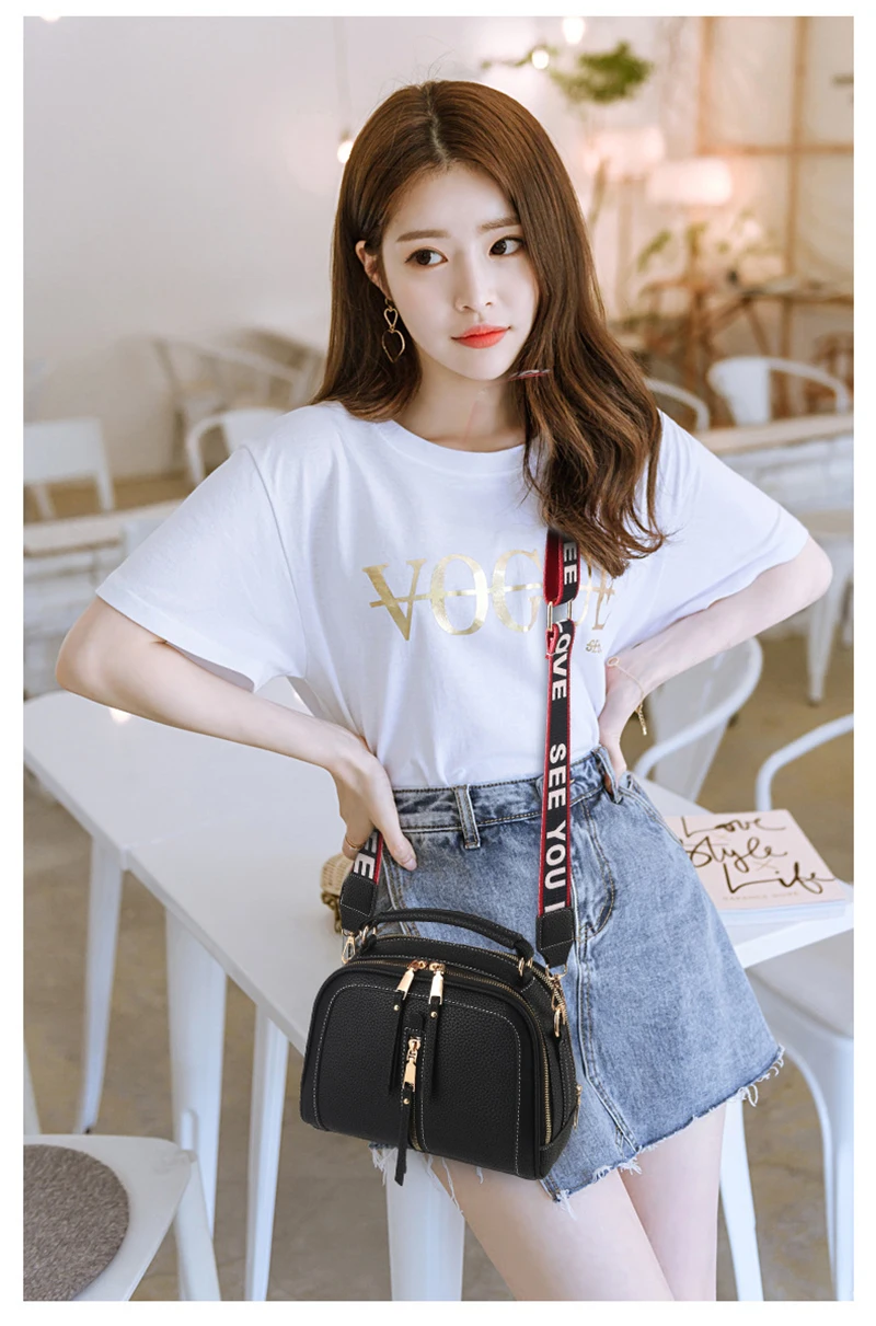 New Women Luxury Handbags Fashon PU Leather Lady Letter Strap Shoulder Bag Mini Female Panelled Designer Travel Crossbody SS3535 (6)