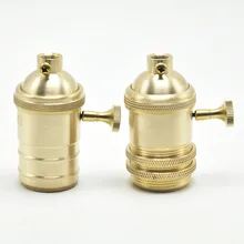 E27 винтажная розетка латунь UL сертифицированный круглые светодиодные лампы Эдисон разъем с вкл/выкл переключатель подвесной светильник в стиле лофт держатели ламп, комплект из 2 предметов