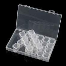 28 слотов Новая полезная Прозрачная Пластиковая регулируемая коробка для ювелирных украшений ремесленные бусины ногти футляр для страз дизайн ногтей инструменты для маникюра