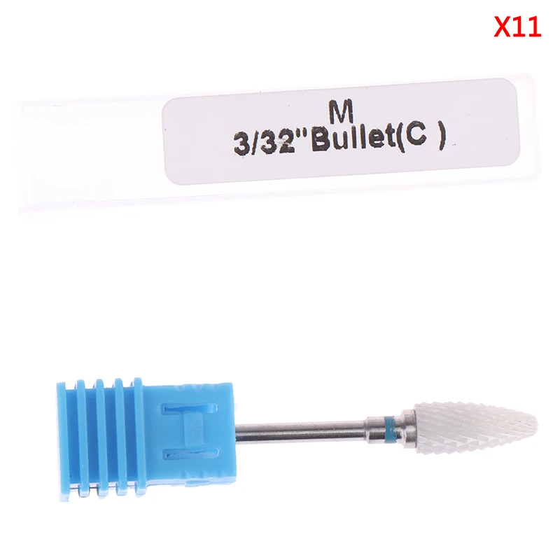 X11 1 PC 3/3" Ceramic Nail Drill Bit Bullet Style Electric Rotary Nail File Nail Art Tools Nail Cleaner Salon Bits - Цвет: X11